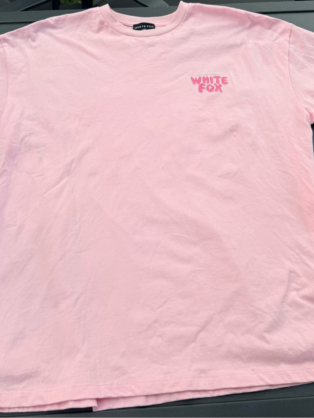 White Fox Oversized Pink Graphic Tee